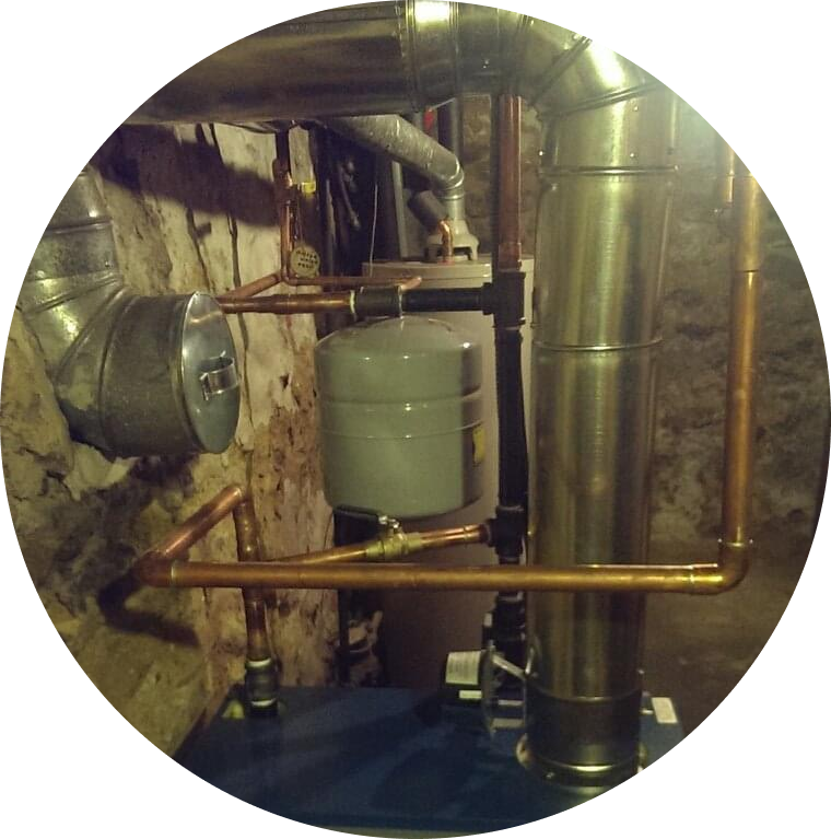 A premier view of a hot water heater in a Philadelphia basement, Boiler Repair Services in The Delaware County, PA