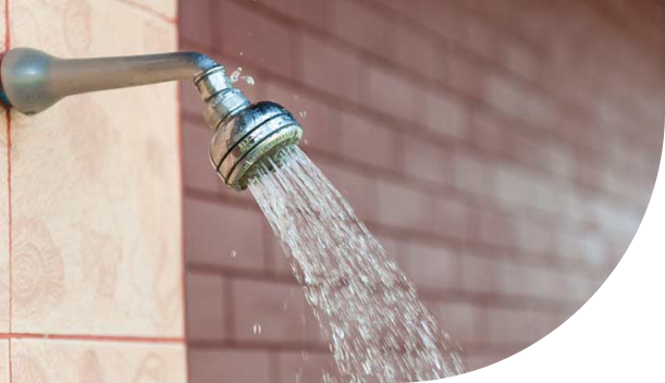 A picture of running water from a shower, Shower Installation Repair and Services in The Delaware County, PA