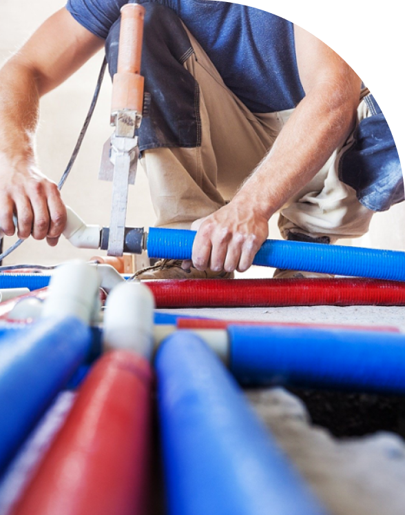 A man doing a re piping service