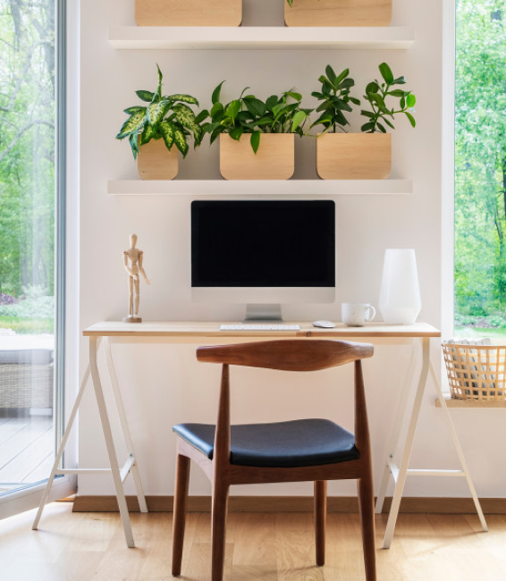 A picture of a room installed with indoor air quality system.